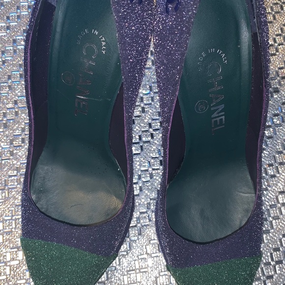 💙 CHANEL💚 1 Of A Kind Escappins 2-Tone Pumps - Picture 5 of 8